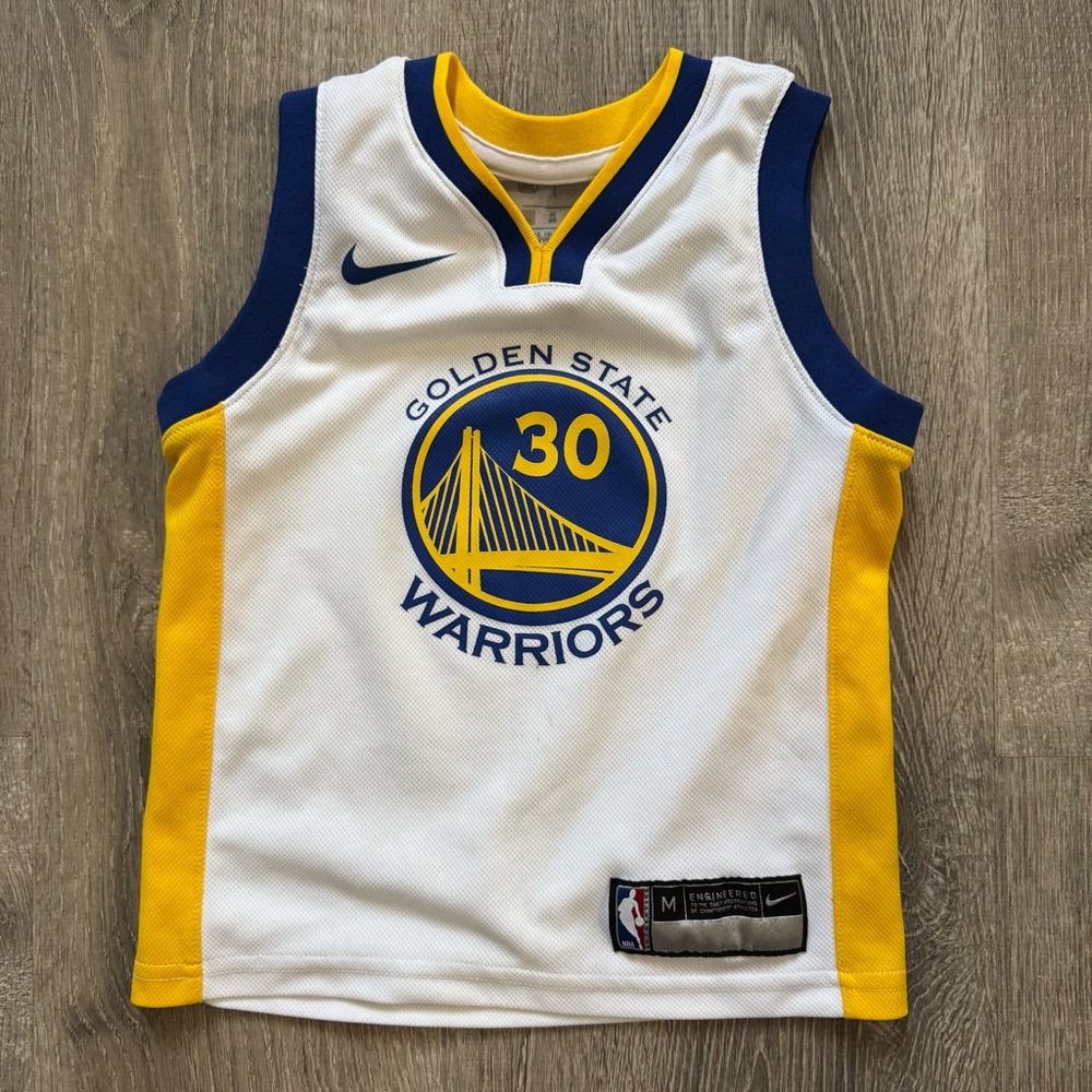 Nike Golden State Warriors Kids Jersey - White, Blue, and Yellow